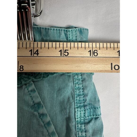 Soft Surroundings Linen Pants Womens Sz 8 Wide Leg Embroidered Belt‎ Cropped - Picture 4 of 10